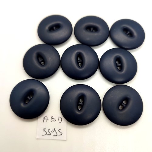 9 boutons en résine bleu foncé - 23mm - abd3595