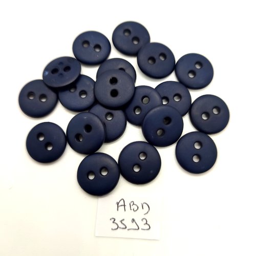 20 boutons en résine bleu foncé - 14mm - abd3593