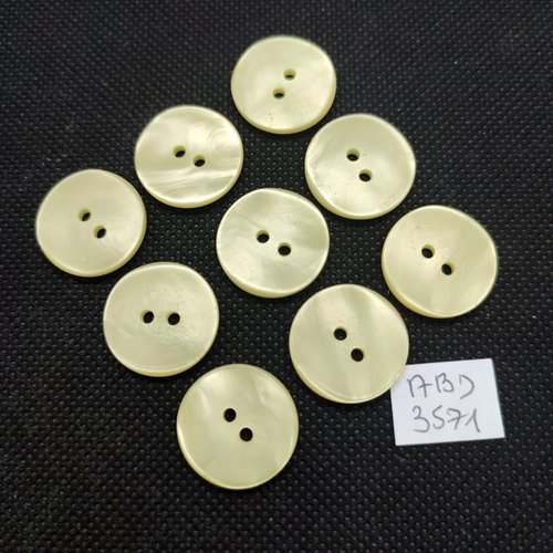 9 boutons en résine jaune - 20mm - abd3571