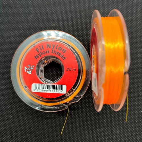 1 bobine de fil en nylon orange - 25m