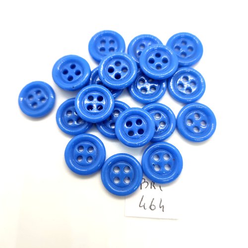 20 boutons en pate de verre bleu - 14mm - bri464