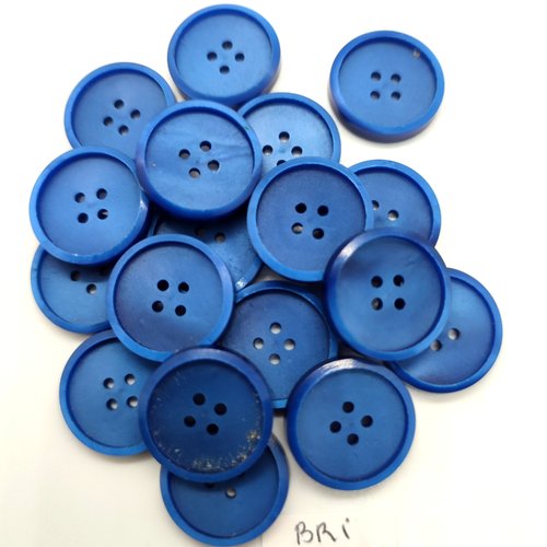 18 boutons en résine bleu - 18mm - bri462