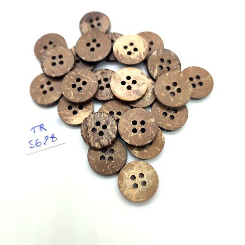 24 boutons en coco marron - 15mm - tr5628
