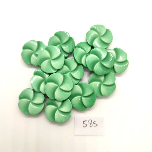 14 boutons en résine vert - 18mm - 585