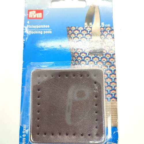 4 attaches en cuir marron pour sac à main - prym - 55mm - 669