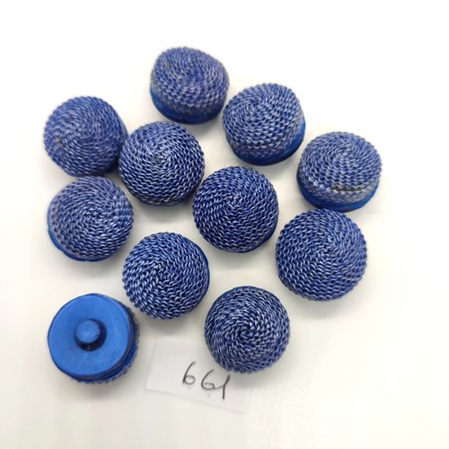 11 boutons en résine bleu - 18mm - 661