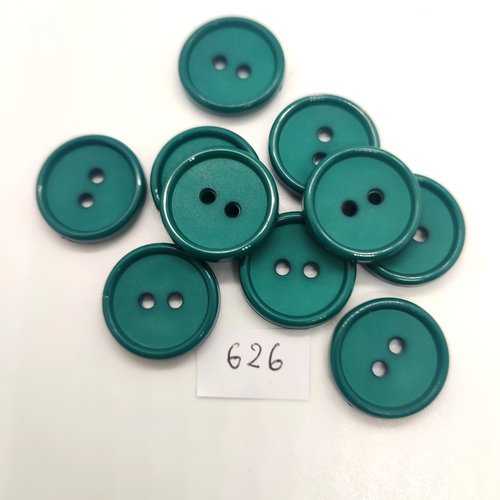 10 boutons en résine vert - 20mm - 626