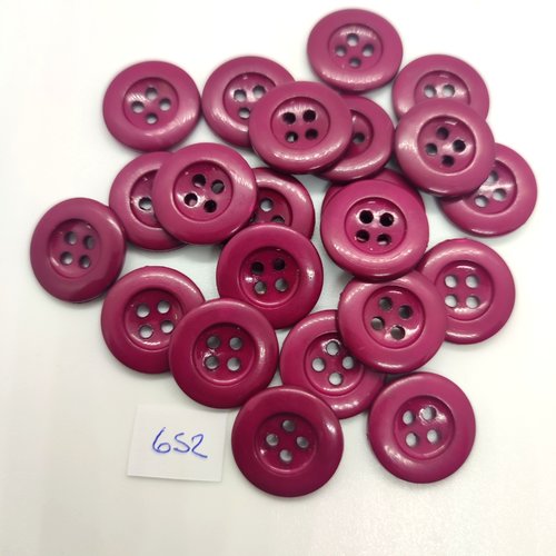22 boutons en résine violet / bordeaux - 18mm - 652