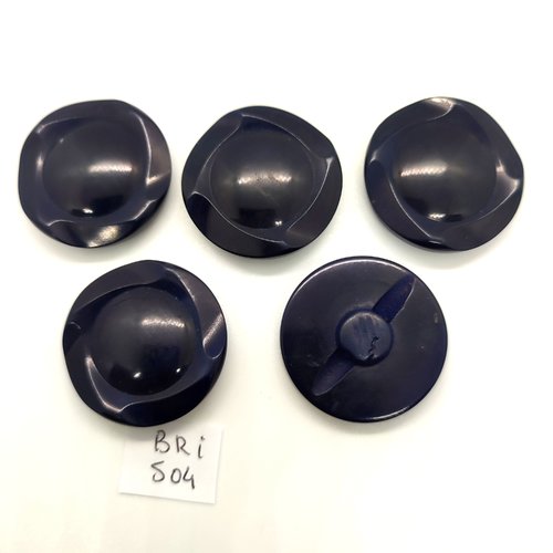 6 boutons en résine bleu foncé - 31mm - bri504