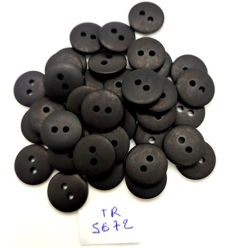 38 boutons en résine noir - 14mm - tr5672
