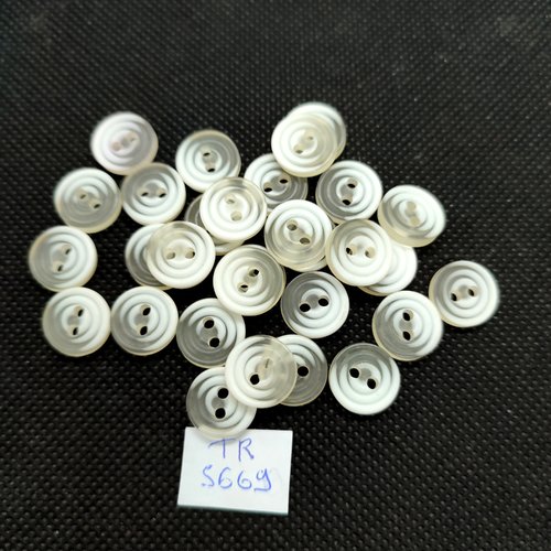 30 boutons en résine beige clair - 12mm - tr5669