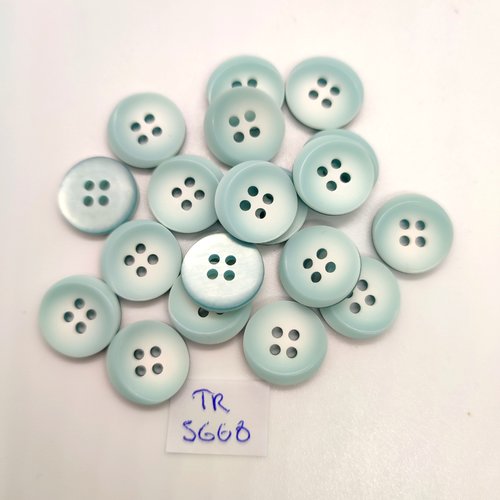 19 boutons en résine bleu clair - 15mm - tr5668