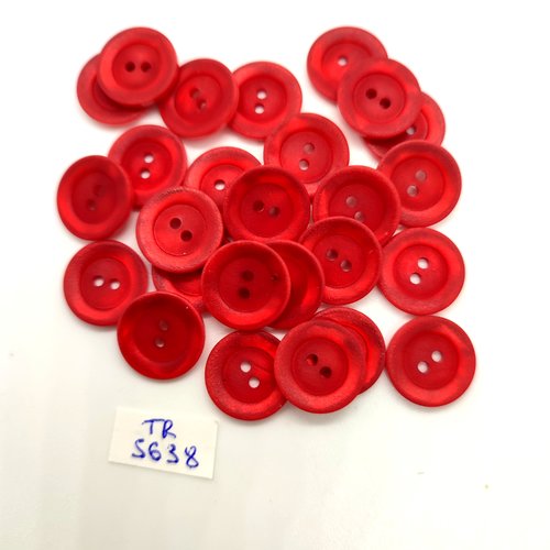 26 boutons en résine rouge et rose dessous - 15mm - tr5638