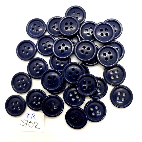 32 boutons en résine bleu foncé - 15mm - tr5702