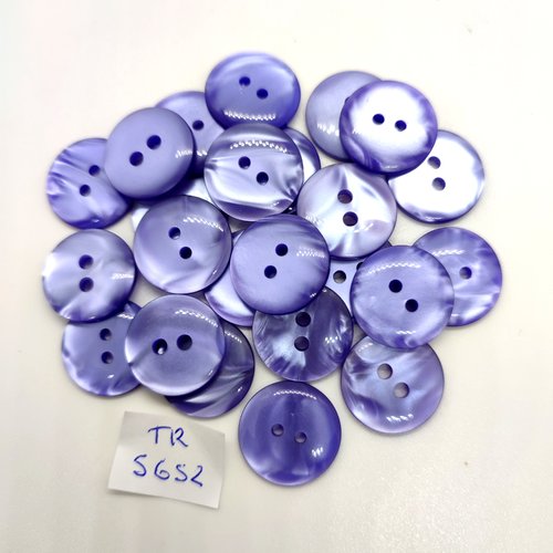24 boutons en résine lilas - 18mm - tr5652