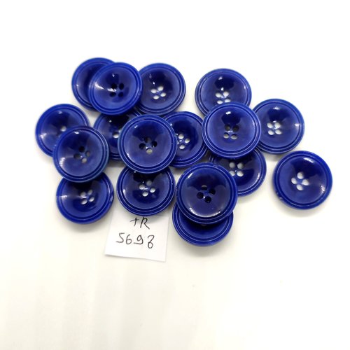 17 boutons en résine bleu - 18mm - tr5698