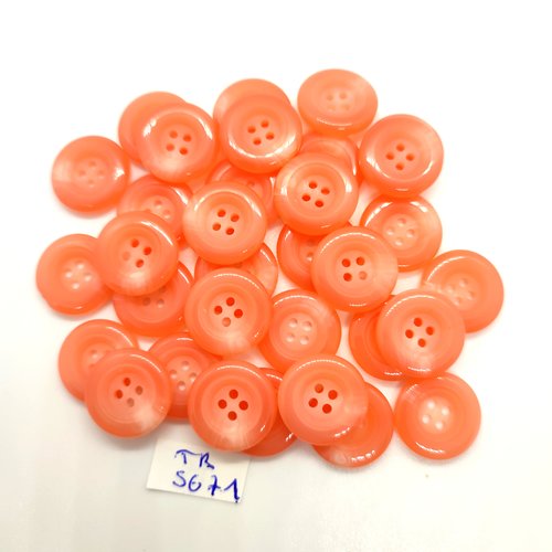 30 boutons en résine orange - 15mm - tr5671