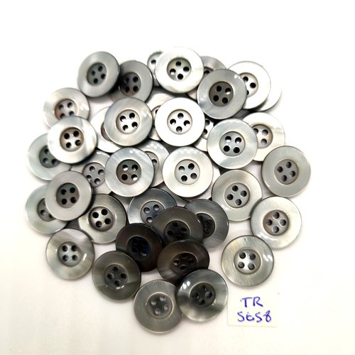 35 boutons en résine gris - 15mm - tr5658