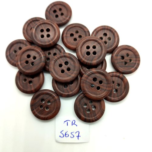 18 boutons en résine marron - 18mm - tr5657