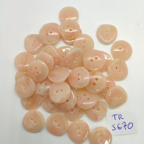 35 boutons en résine rose - 14mm - tr5670