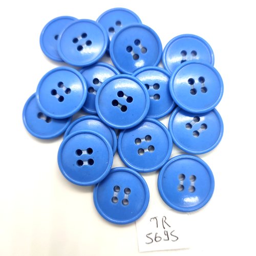 17 boutons en résine bleu - 20mm - tr5695