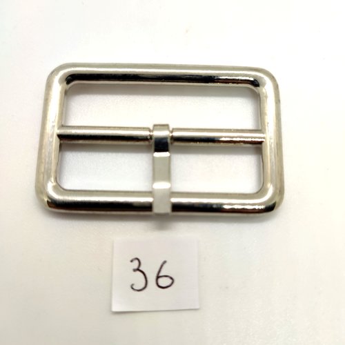 1 boucle de ceinture en métal argenté - 32x49mm