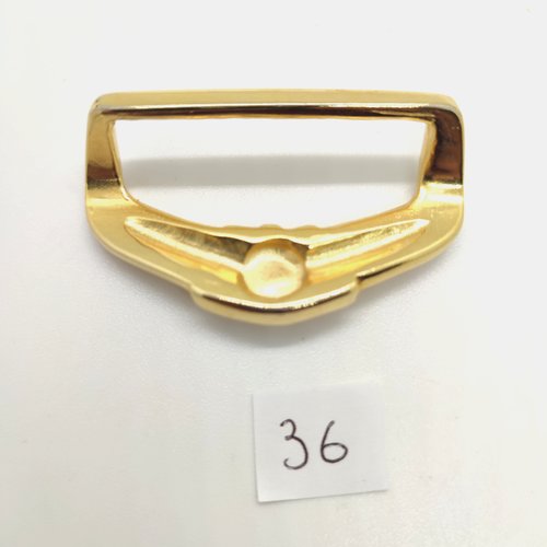 1 boucle de ceinture coulissante en métal doré - 29x52mm