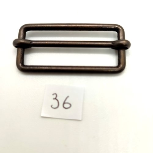 1 boucle de ceinture coulissante en métal bronze - 22x51mm