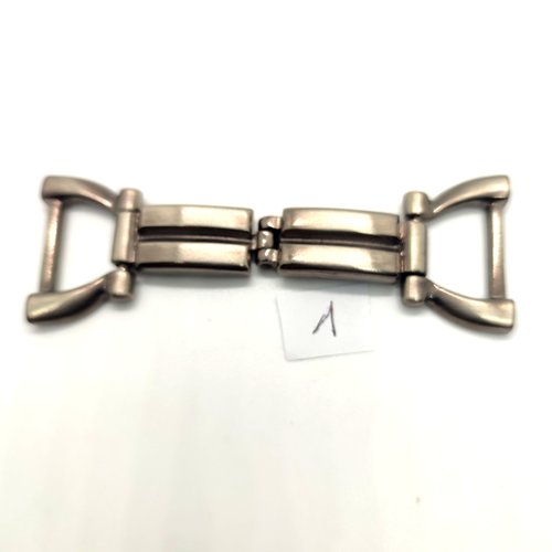 1 boucle de ceinture en métal argenté mat - 30x90mm