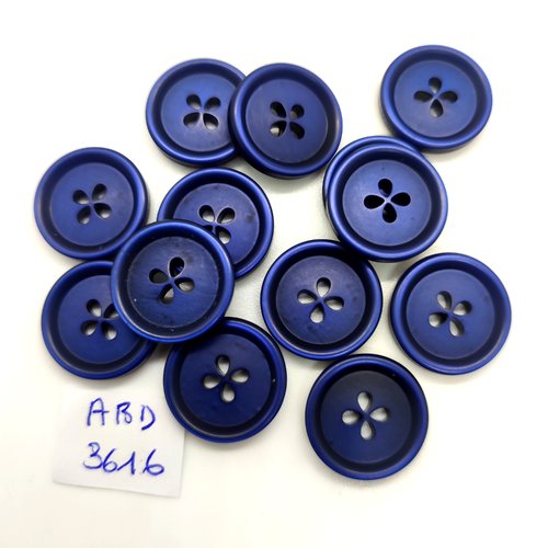 13 boutons en résine bleu foncé - 18mm - abd3616