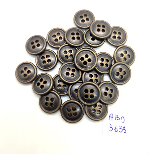25 boutons en métal bronze - 13mm - abd3633