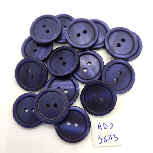 16 boutons en résine bleu foncé - 20mm - abd3613