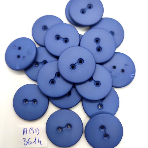 6 boutons en résine bleu - 23mm - abd3614