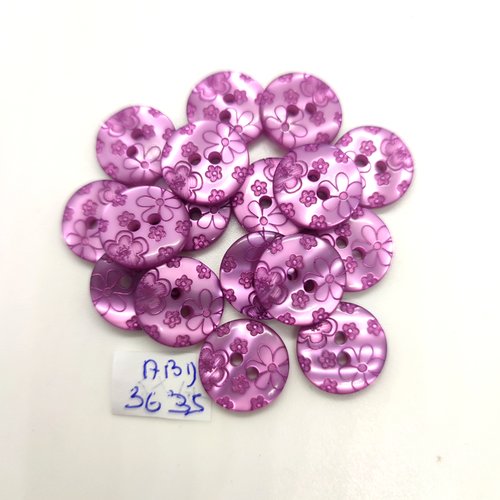 17 boutons en résine violet / lilas - 15mm - abd3635