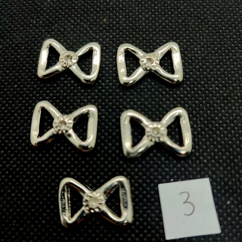 5 attaches en métal argenté - fermé 14x19mm