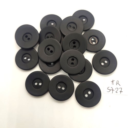 18 boutons en résine noir - 20mm - tr5727