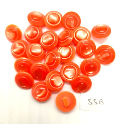 24 boutons en résine rose / orange - 15mm - 55b