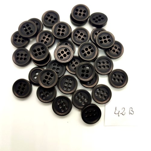 36 boutons en résine noir - 11mm - 42b