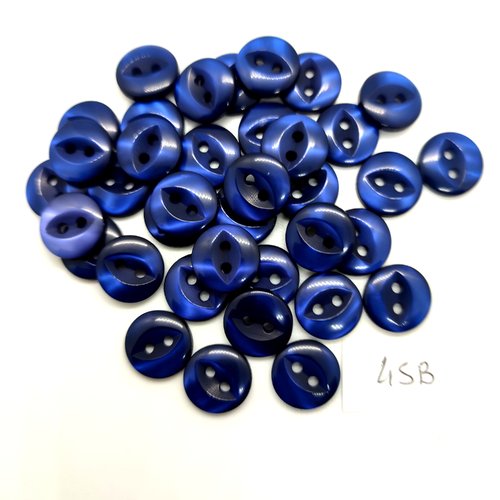 37 boutons en résine bleu foncé - 11/12mm - 45b