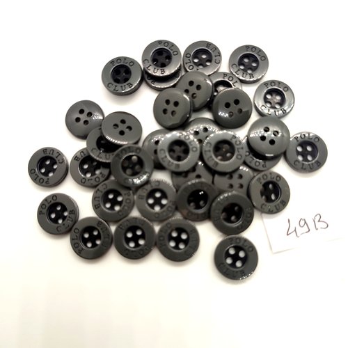 36 boutons en résine gris - 11mm - 49b