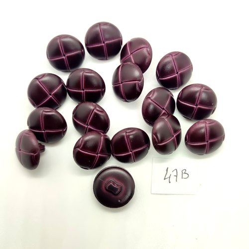 17 boutons en résine marron - 15mm - 47b