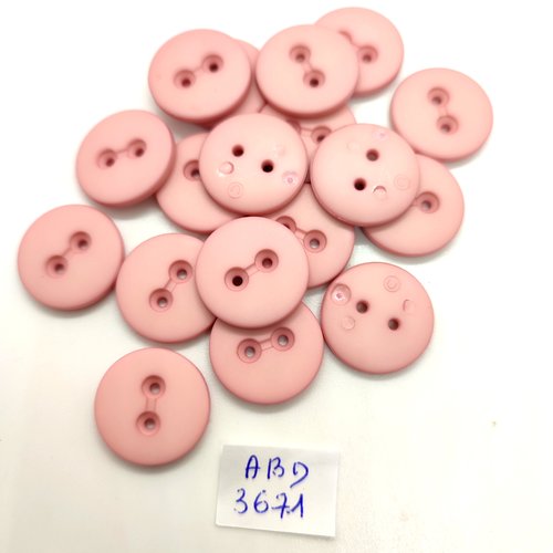 18 boutons en résine rose - 18mm - abd3671