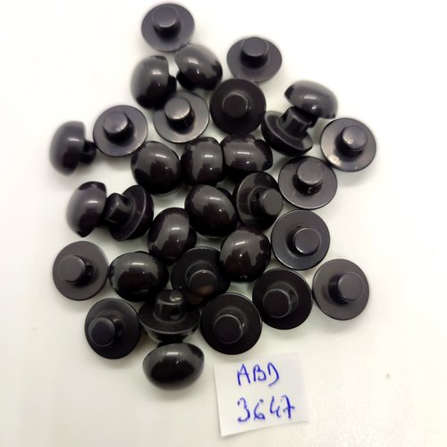 31 boutons en résine noir - 12mm - abd3647