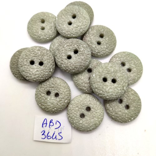 14 boutons en résine vert - 18mm - abd3645