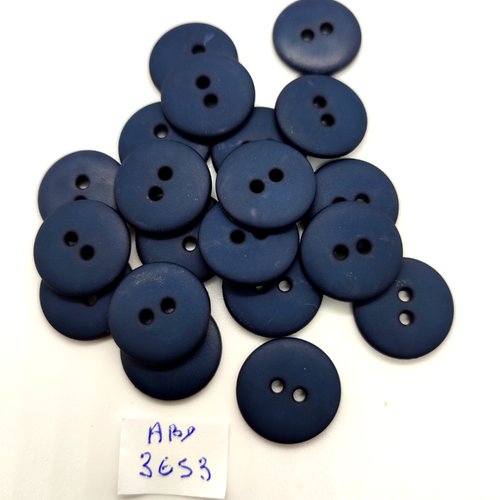 10 boutons en résine bleu foncé - 18mm - abd3653