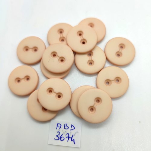 14 boutons en résine rose / saumon - 18mm - abd3674