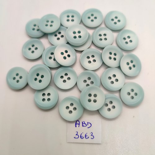 27 boutons en résine bleu clair - 13mm - abd3663