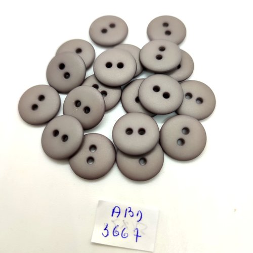 15 boutons en résine gris - 15mm - abd3667