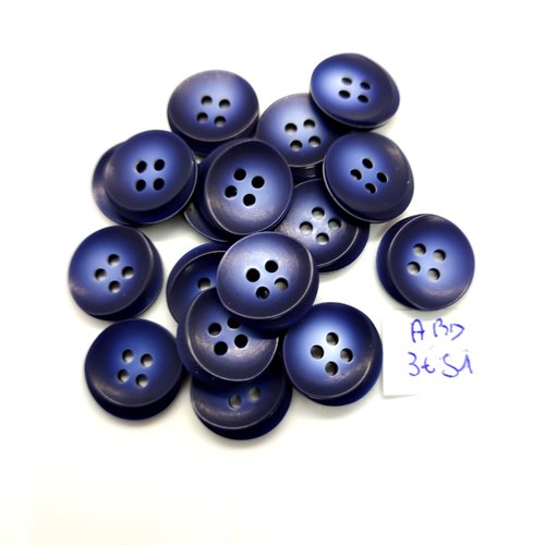 17 boutons en résine bleu - 15mm - abd3651