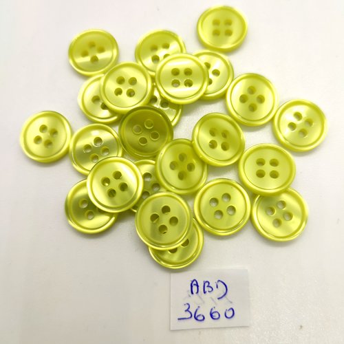23 boutons en résine vert / jaune - 13mm - abd3660